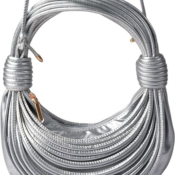 Knotted Noodle Bag HOBO Handbag Faux Leather New Unique Design Shoulder Bag - Picture 8 of 8